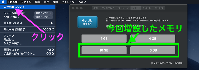 iMac　メモリ　増設